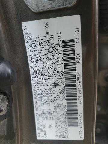 3TMJU62N39M082384 - 2009 TOYOTA TACOMA DOUBLE CAB PRERUNNER BROWN photo 12