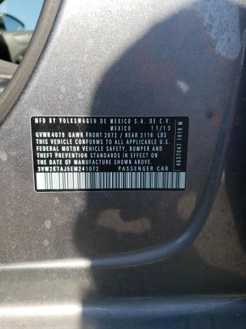 3VW2K7AJ5EM241072 - 2014 VOLKSWAGEN JETTA BASE Grau Foto 13