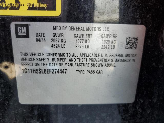 1G11H5SL8EF274447 - 2014 CHEVROLET MALIBU LTZ 黑色 照片 12