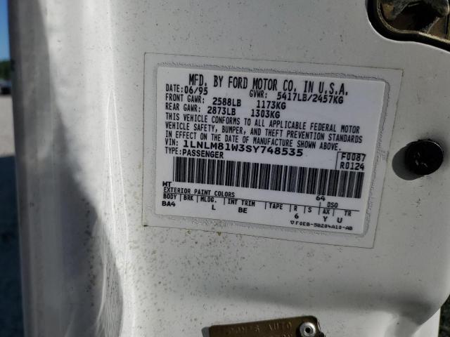 1LNLM81W3SY748535 - 1995 LINCOLN TOWN CAR EXECUTIVE WHITE photo 12