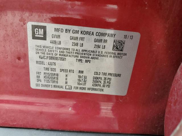 KL4CJFSB9EB570581 - 2014 BUICK ENCORE CONVENIENCE برغندي صورة 13