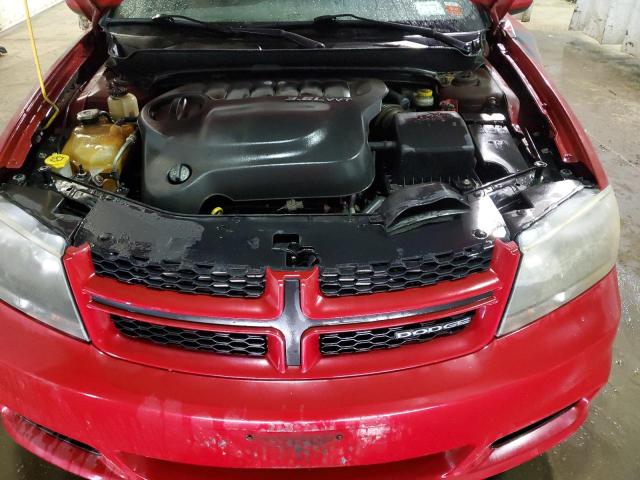 1C3CDZBGXCN119492 - 2012 DODGE AVENGER R/T RED photo 11