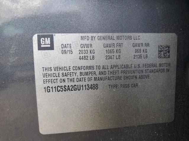 1G11C5SA2GU113488 - 2016 CHEVROLET MALIBU LIM LT 灰色 照片 13