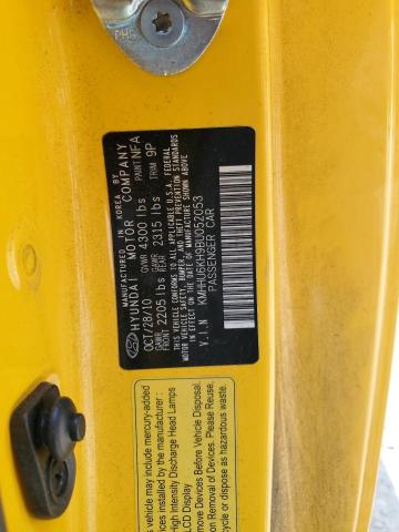 KMHHU6KH9BU052053 - 2011 HYUNDAI GENESIS CO 3.8L YELLOW photo 12