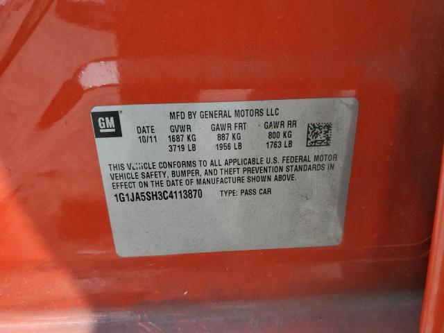 1G1JA5SH3C4113870 - 2012 CHEVROLET SONIC LS 橙色 照片 12