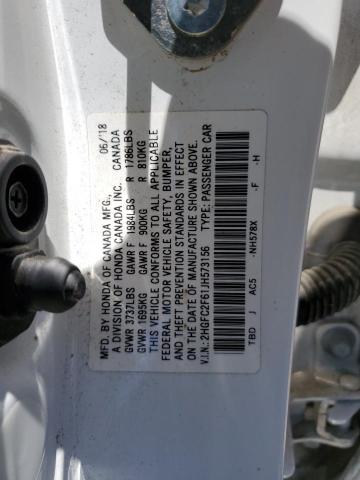 2HGFC2F61JH573156 - 2018 HONDA CIVIC LX Ağ foto 12
