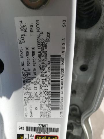 5TFJU4GN2FX068902 - 2015 TOYOTA TACOMA DOUBLE CAB PRERUNNER WHITE photo 13