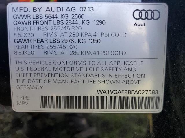 WA1VGAFP8EA027583 - 2014 AUDI SQ5 PRESTIGE BLACK photo 14