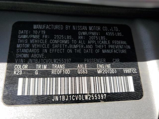 JN1BJ1CV0LW255397 - 2020 NISSAN ROGUE SPOR S SILVER photo 14