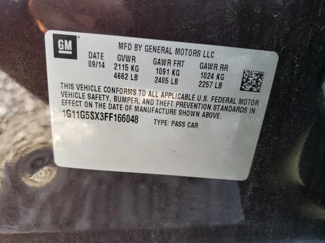 1G11G5SX3FF166048 - 2015 CHEVROLET MALIBU LTZ Qəhvəyi foto 12