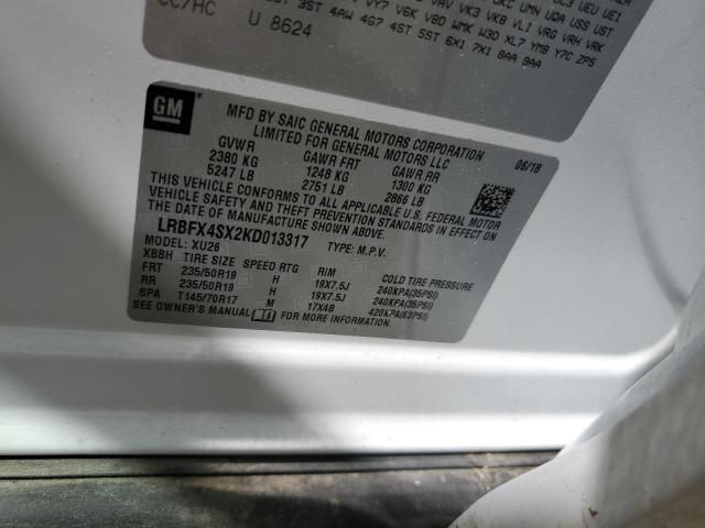 LRBFX4SX2KD013317 - 2019 BUICK ENVISION PREMIUM II Ağ foto 13