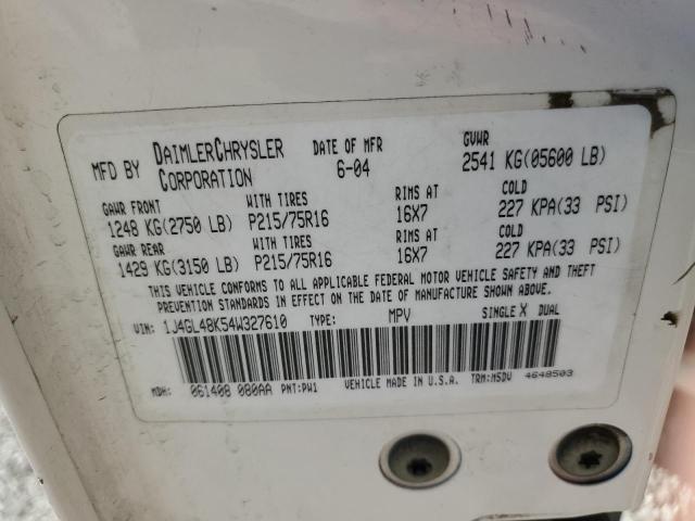 1J4GL48K54W327610 - 2004 JEEP LIBERTY SPORT WHITE photo 12