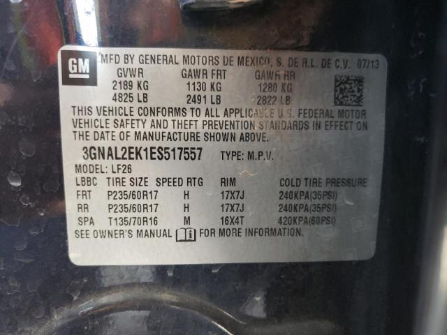 3GNAL2EK1ES517557 - 2014 CHEVROLET CAPTIVA LS ლურჯი ფოტო 13