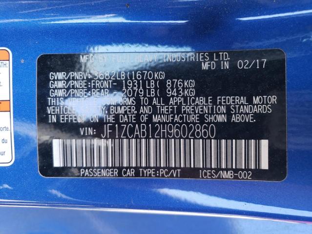 JF1ZCAB12H9602860 - 2017 SUBARU BRZ 2.0 PREMIUM BLUE photo 13