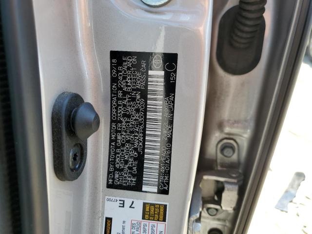 JTDKARFP6J3097039 - 2018 TOYOTA PRIUS PRIM 奶油色 照片 12