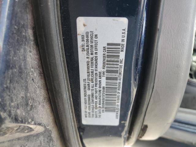 4S3BH635737310489 - 2003 SUBARU LEGACY L BLUE photo 13