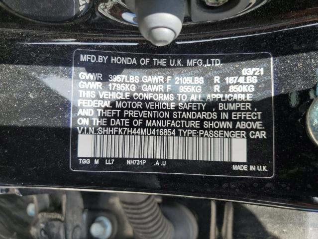 SHHFK7H44MU416854 - 2021 HONDA CIVIC SPORT 黑色 照片 13
