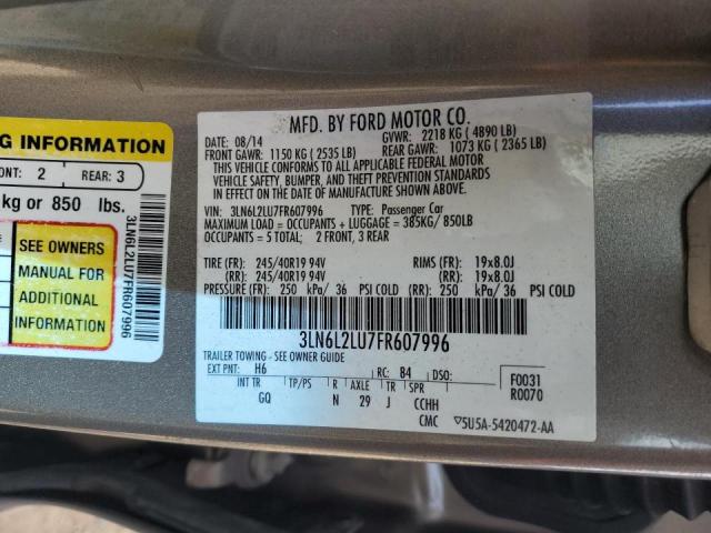 3LN6L2LU7FR607996 - 2015 LINCOLN MKZ HYBRID BEIGE photo 10