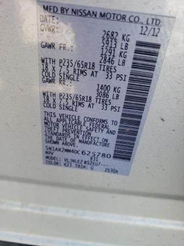 5N1AR2MM4DC625780 - 2013 NISSAN PATHFINDER S WHITE photo 14