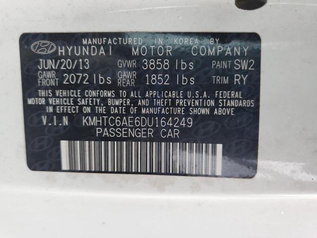 KMHTC6AE6DU164249 - 2013 HYUNDAI VELOSTER TURBO 白色 照片 12