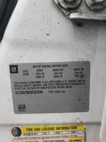 1G1ZH57BX9F237344 - 2009 CHEVROLET MALIBU 1LT 白色 照片 12