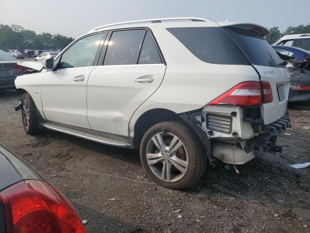 4JGDA5HB1CA025453 - 2012 MERCEDES-BENZ ML 350 4MATIC WHITE photo 2