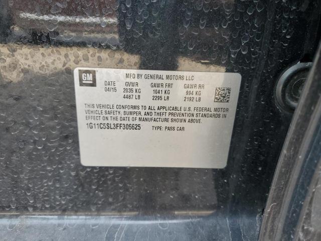 1G11C5SL3FF306625 - 2015 CHEVROLET MALIBU 1LT BLACK photo 12