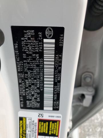 4T1S11AK8RU218295 - 2024 TOYOTA CAMRY SE NIGHT SHADE WHITE photo 12