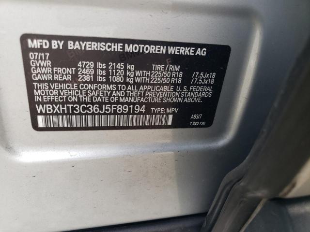 WBXHT3C36J5F89194 - 2018 BMW X1 XDRIVE28I SILVER photo 13