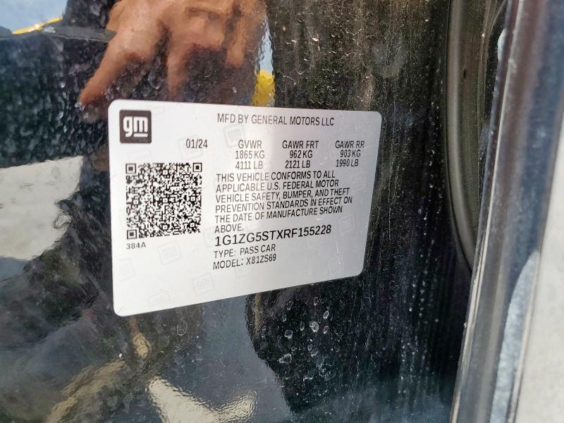 1G1ZG5STXRF155228 - 2024 CHEVROLET MALIBU RS BLACK photo 12