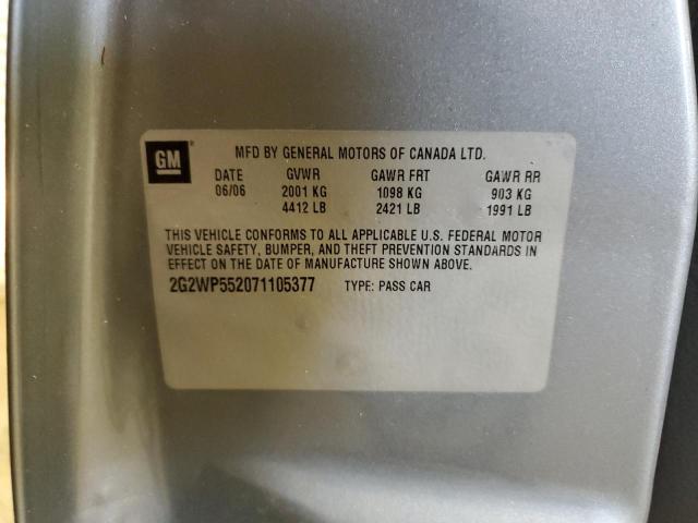 2G2WP552071105377 - 2007 PONTIAC GRAND PRIX 灰色 照片 12