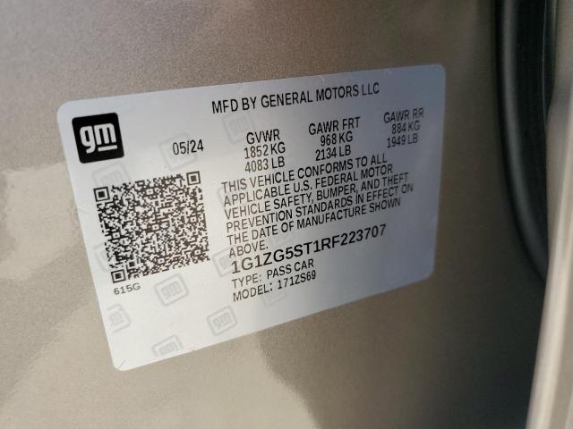 1G1ZG5ST1RF223707 - 2024 CHEVROLET MALIBU RS GOLD photo 12