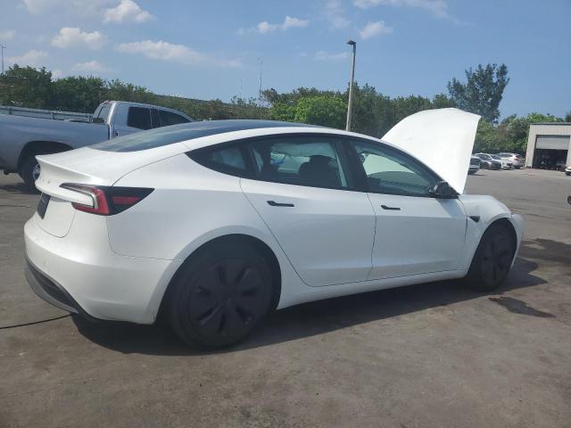 5YJ3E1EA5SF989827 - 2025 TESLA MODEL 3 WHITE photo 3