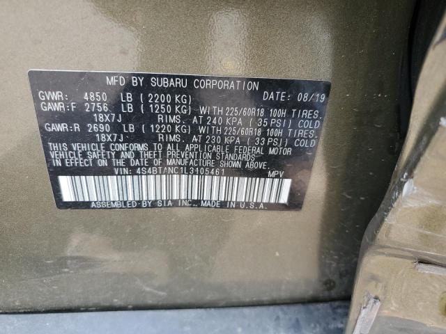 4S4BTANC1L3105461 - 2020 SUBARU OUTBACK LIMITED GREEN photo 13