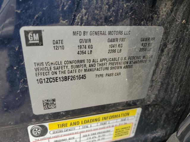 1G1ZC5E13BF261645 - 2011 CHEVROLET MALIBU 1LT Mavi foto 12