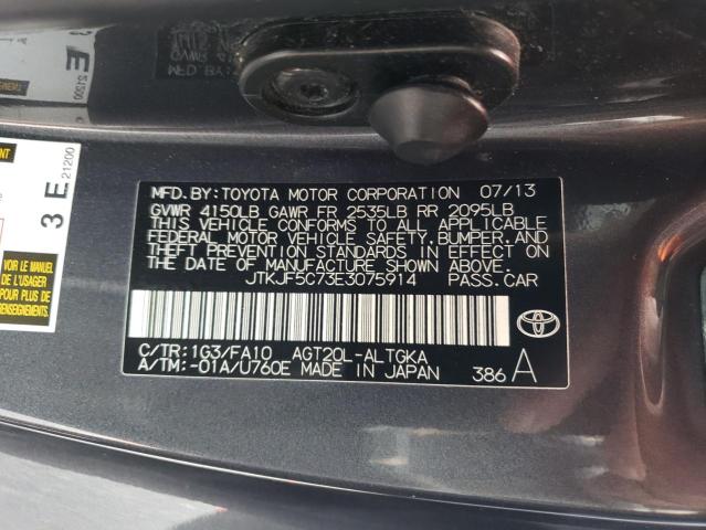 JTKJF5C73E3075914 - 2014 TOYOTA SCION TC 灰色 照片 13