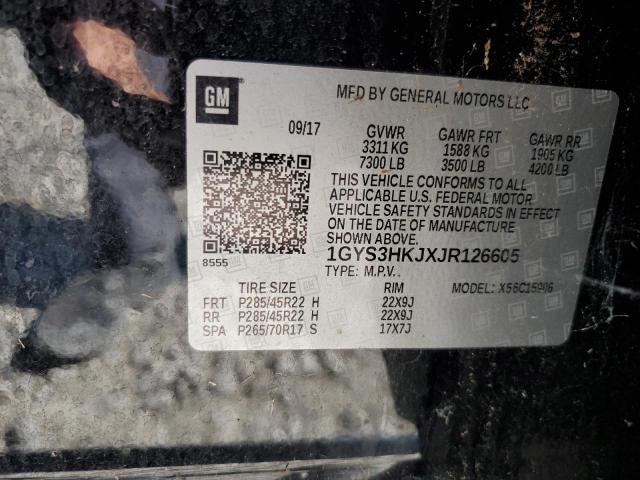 1GYS3HKJXJR126605 - 2018 CADILLAC ESCALADE ESV LUXURY BLACK photo 13