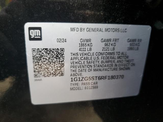 1G1ZG5ST6RF180370 - 2024 CHEVROLET MALIBU RS BLACK photo 12