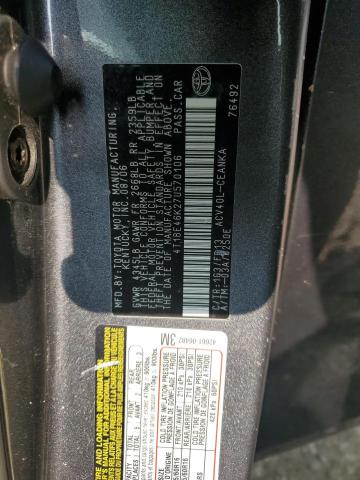 4T1BE46K27U570106 - 2007 TOYOTA CAMRY 4D CE GRAY photo 12