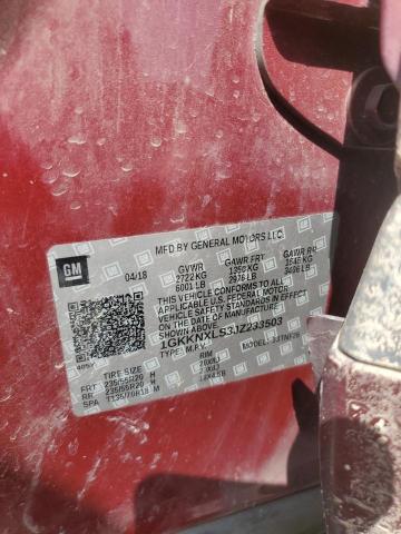 1GKKNXLS3JZ233503 - 2022 GMC ACADIA DENALI Қызыл фото 13