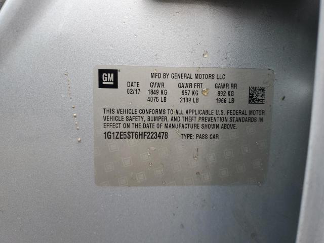 1G1ZE5ST6HF223478 - 2017 CHEVROLET MALIBU LT BLUE photo 12