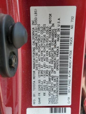 5TEJU62N26Z269842 - 2006 TOYOTA TACOMA DOUBLE CAB PRERUNNER RED photo 13