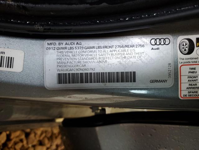 WAUJGAFC9DN060792 - 2013 AUDI A6 PRESTIGE ვერცხლისფერი ფოტო 12