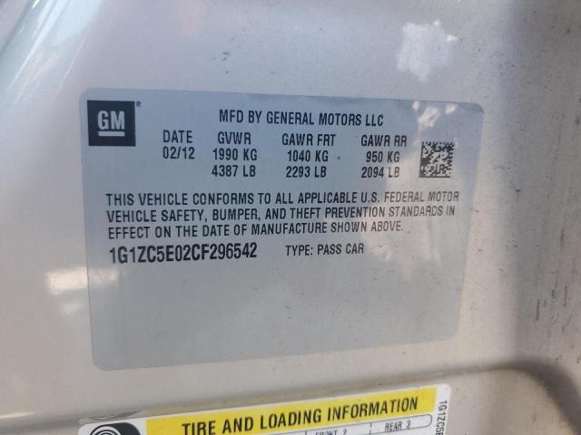 1G1ZC5E02CF296542 - 2012 CHEVROLET MALIBU 1LT SILVER photo 12