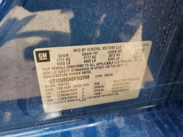 1GT12UEGXGF302558 - 2016 GMC SIERRA K2500 DENALI BLUE photo 13