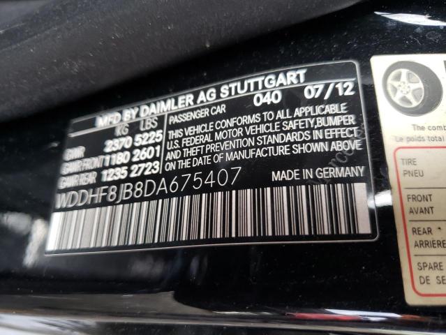 WDDHF8JB8DA675407 - 2013 MERCEDES-BENZ E 350 4MATIC BLACK photo 10