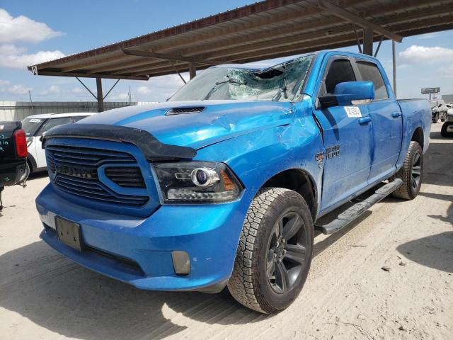 1C6RR7MT6JS213381 - 2018 RAM 1500 SPORT BLUE photo 1