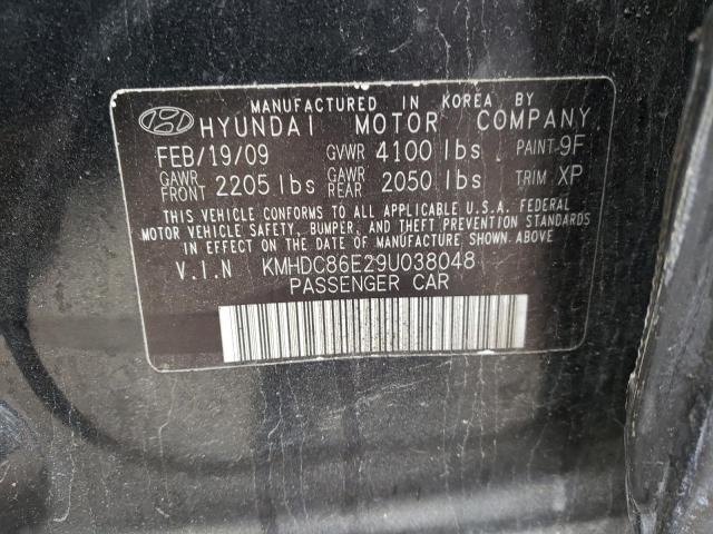 KMHDC86E29U038048 - 2009 HYUNDAI ELANTRA TO BLACK photo 12