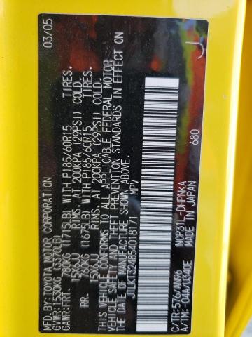 JTLKT324854018171 - 2005 TOYOTA SCION XB 黄色 照片 12