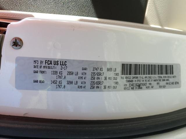 2C4RC1BG2HR703437 - 2017 CHRYSLER PACIFICA TOURING L WHITE photo 13